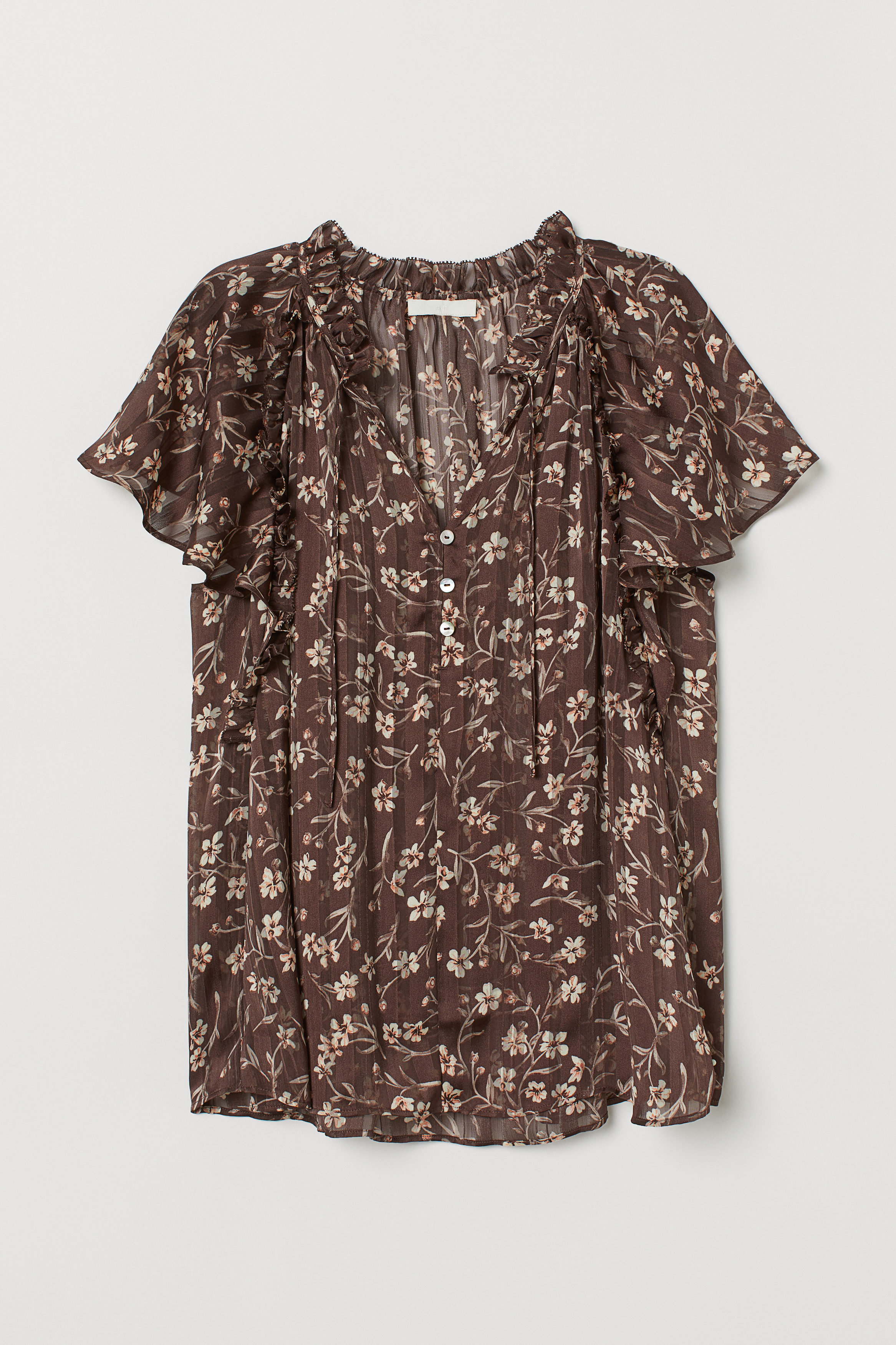 brown floral blouse