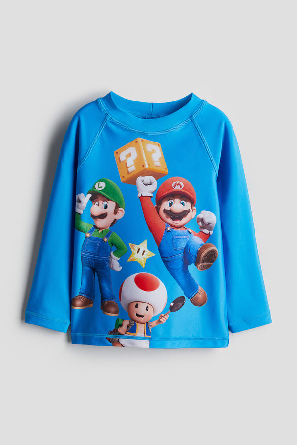 H&M Badegenser Upf 50 Klarblå/super Mario