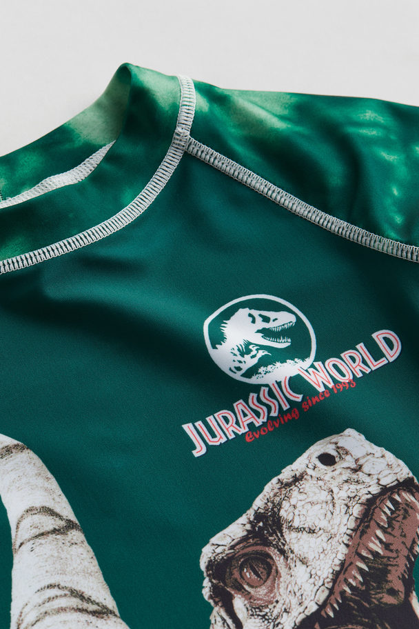 H&M Badeshirt mit UPF 50 Grün/Jurassic World