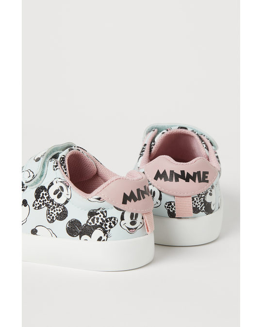 H&M Printed Trainers Mint Green/minnie Mouse