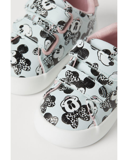 H&M Printed Trainers Mint Green/minnie Mouse