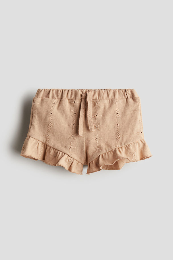 H&M Cotton Jersey Shorts Beige