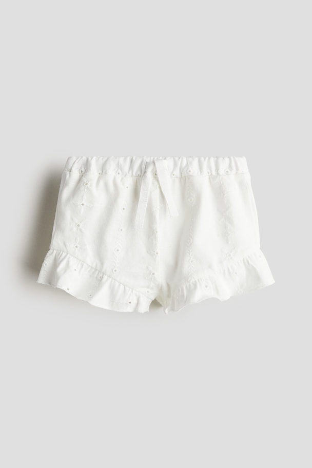 H&M Cotton Jersey Shorts White