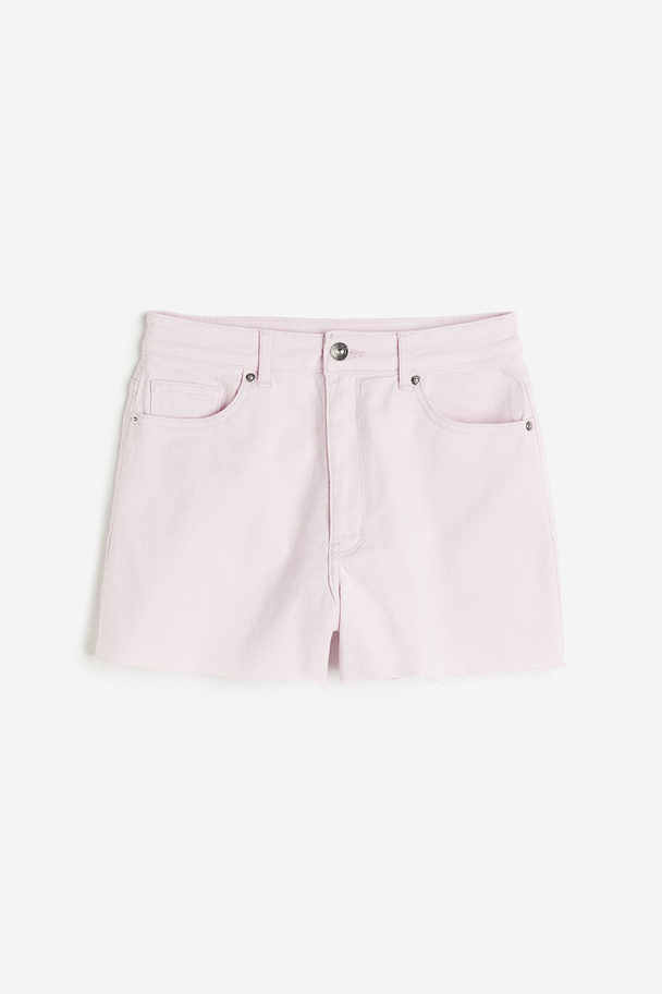 H&M High-waisted Twill Shorts Light Pink