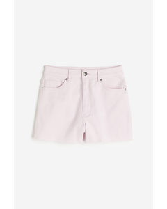 High-waisted Twill Shorts Light Pink