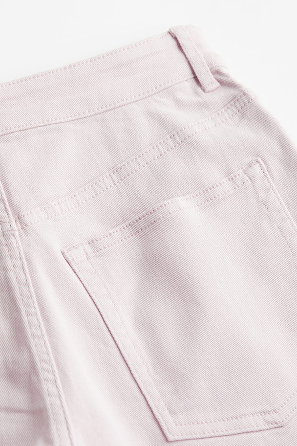 H&M High-waisted Twill Shorts Light Pink