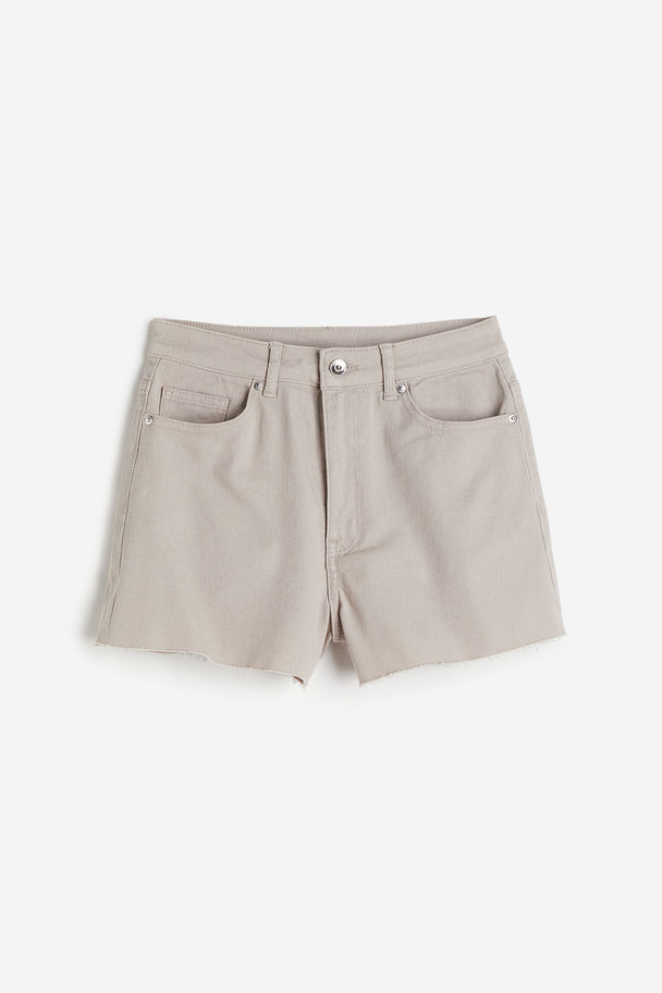 H&M High-waisted Twill Shorts Greige