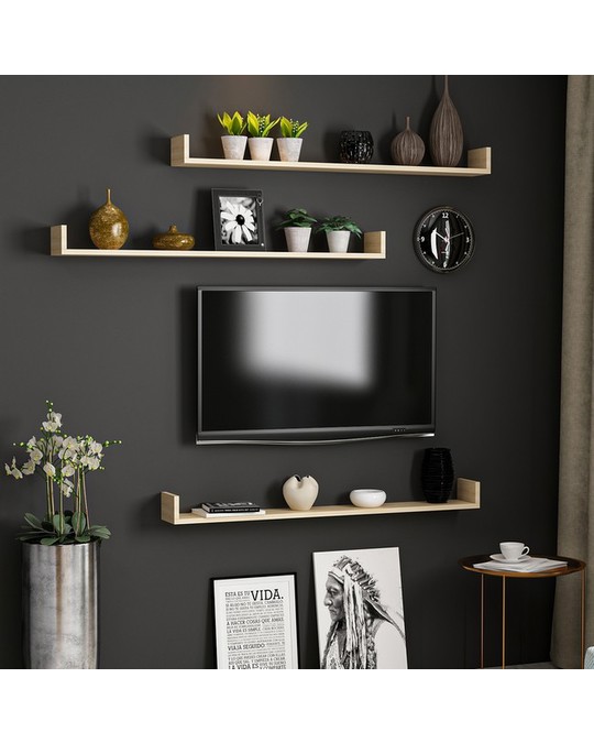 Homemania Homemania Paldy Shelf- Living Room, Office -wood Made Of Melamine Chipboard, 120 X 15 X 10