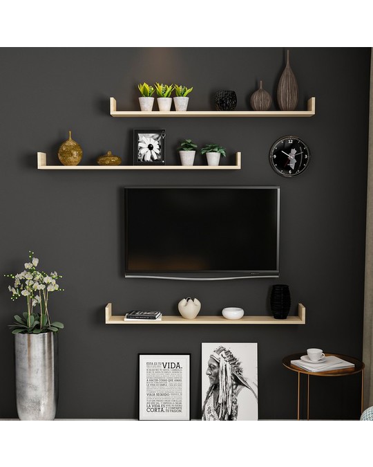 Homemania Homemania Paldy Shelf- Living Room, Office -wood Made Of Melamine Chipboard, 120 X 15 X 10