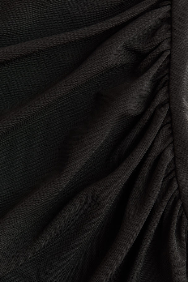 H&M Draped Cowl-neck Dress Black