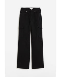 Cotton Cargo Trousers Black