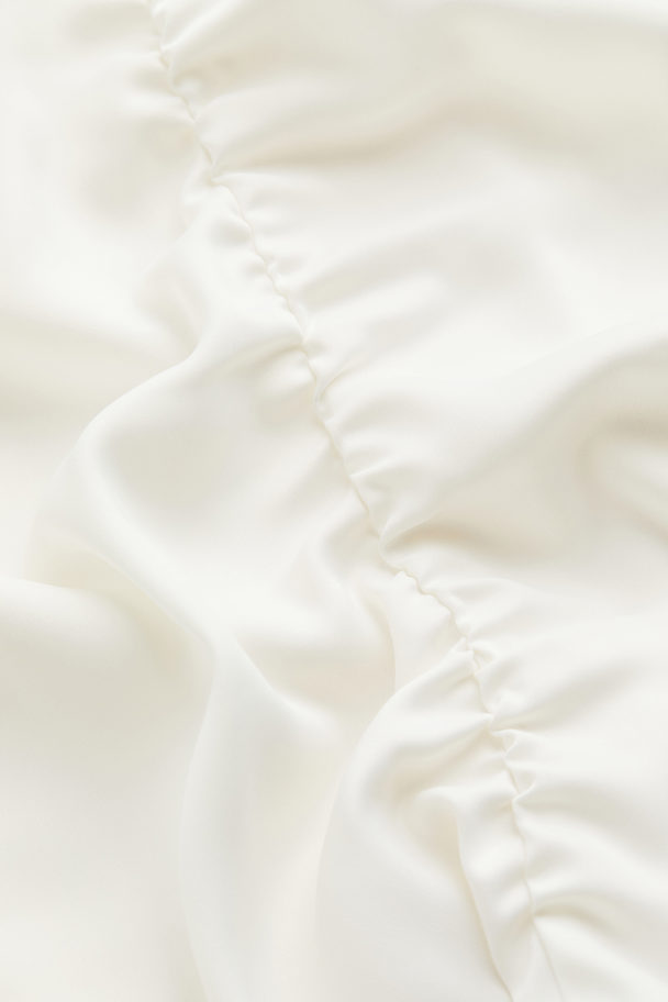 H&M Bluse mit Raffung Weiß