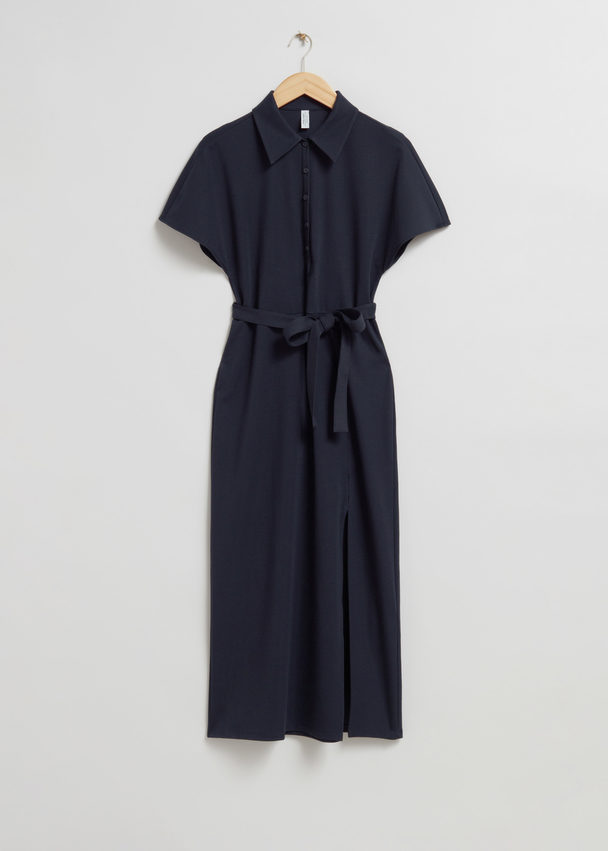 & Other Stories Mid-length Polo Dress Dark Blue