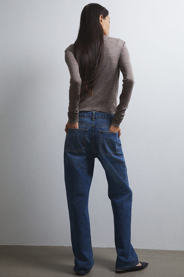 H&M Straight High Jeans Denimblauw