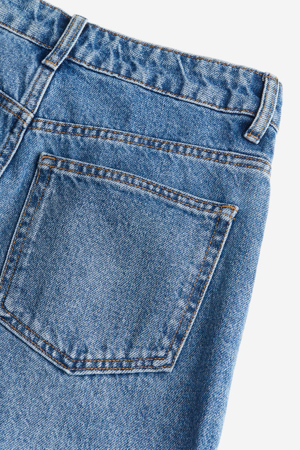 H&M Straight High Jeans Mittleres Denimblau