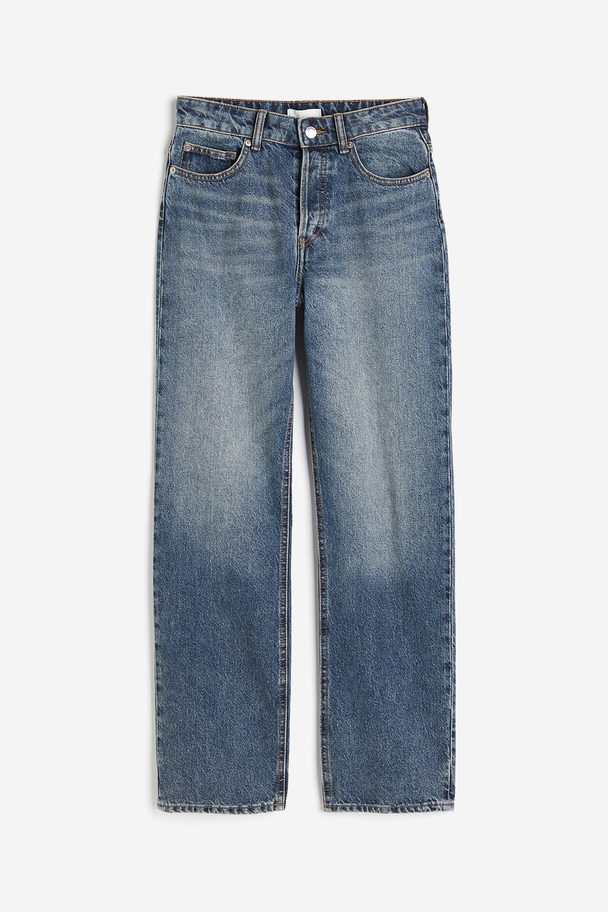 H&M Straight High Jeans Denimblau