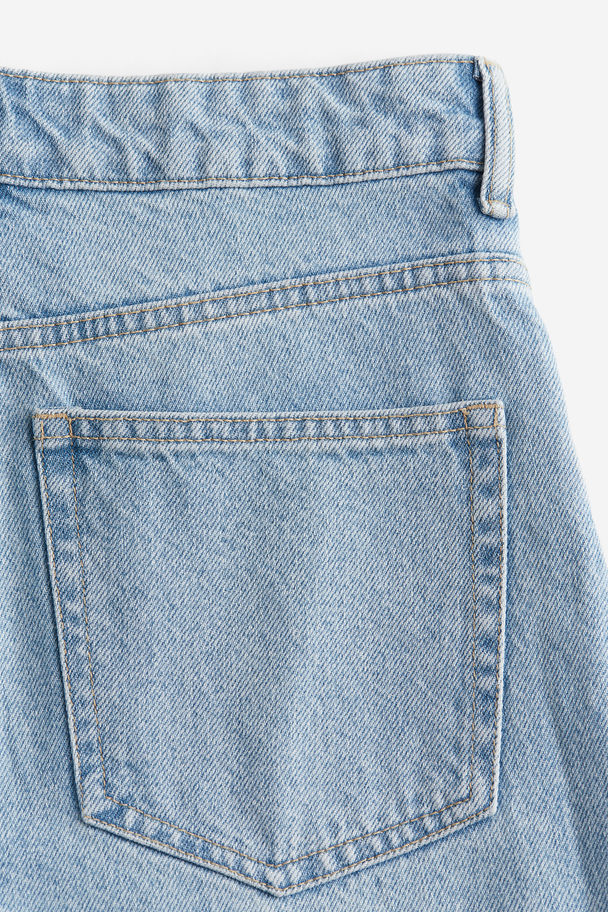 H&M Straight High Jeans Licht Denimblauw