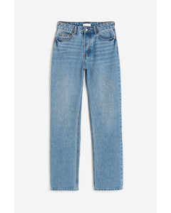 Straight High Jeans Helles Denimblau