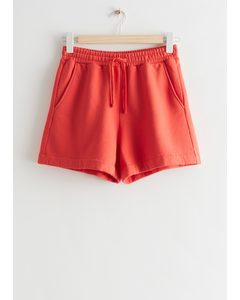 Relaxed Drawstring Shorts Red
