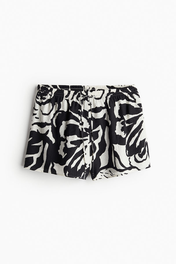 H&M Strandshorts Sort/hvidmønstret