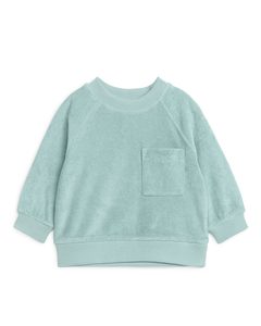 Sweatshirt aus Baumwollfrottee Aqua