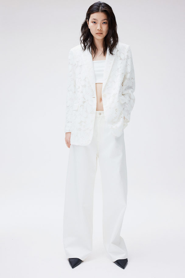 H&M Lace Blazer White