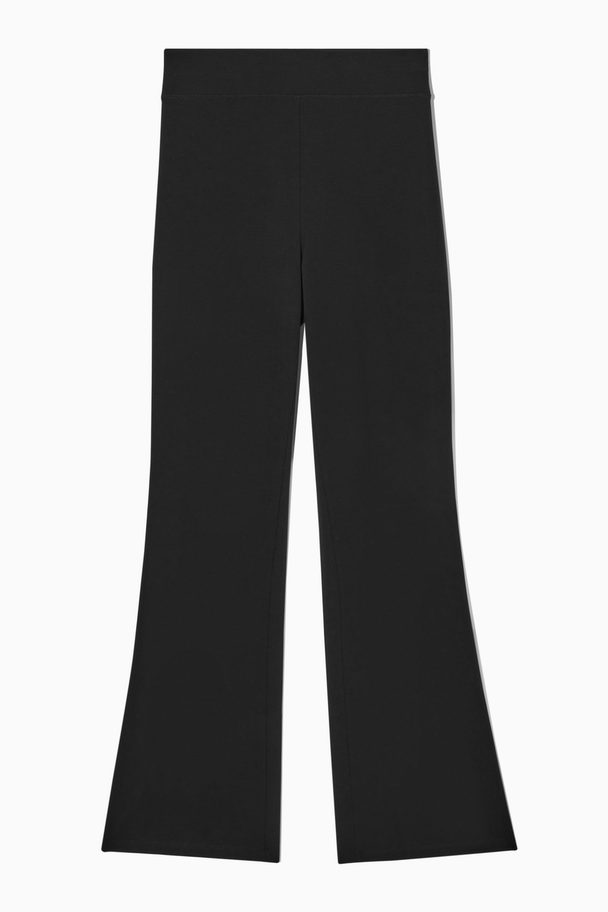 COS Flared Jersey Trousers Black