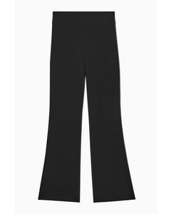 Flared Jersey Trousers Black