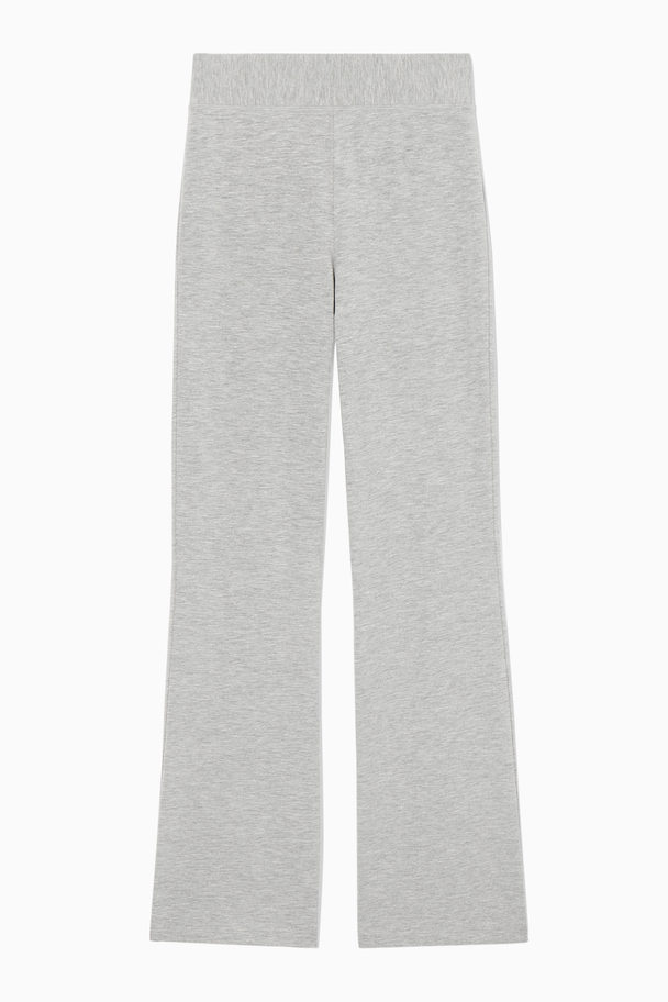 COS Flared Jersey Trousers Light Grey