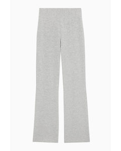 Flared Jersey Trousers Light Grey