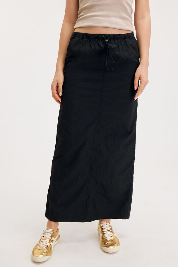 Monki Black Parachute Maxi Skirt Black
