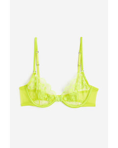 Non-padded Underwired Lace Bra Yellow