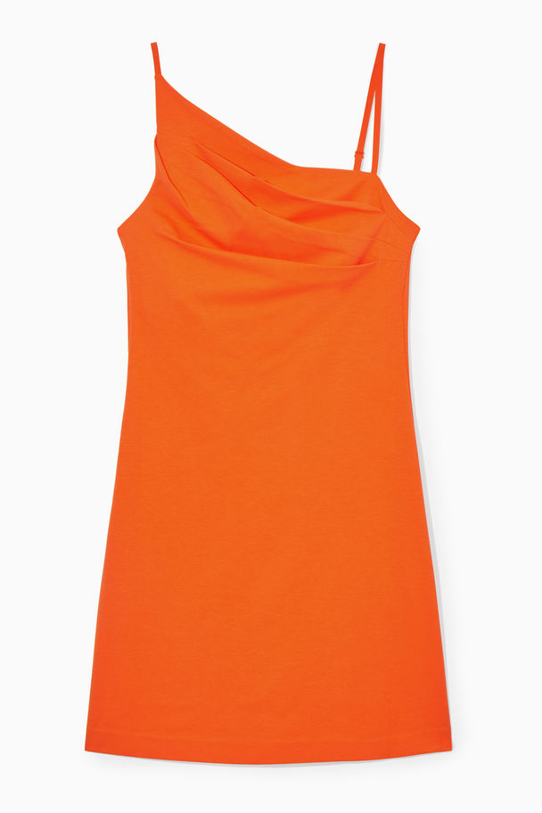 COS Asymmetrisk Marinblå Miniklänning Orange