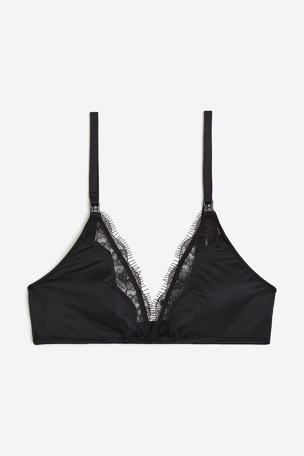 H&M MAMA Still-BH aus Satin Schwarz