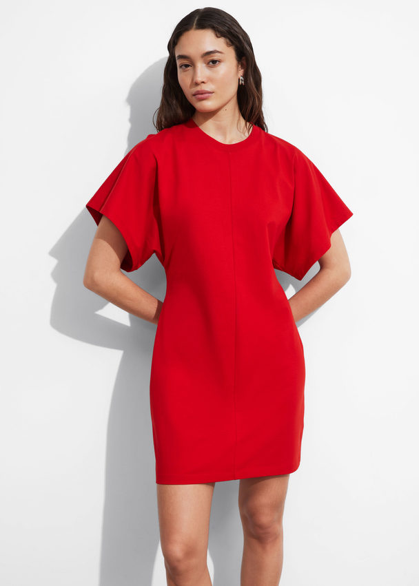 & Other Stories Jersey Mini Dress Red