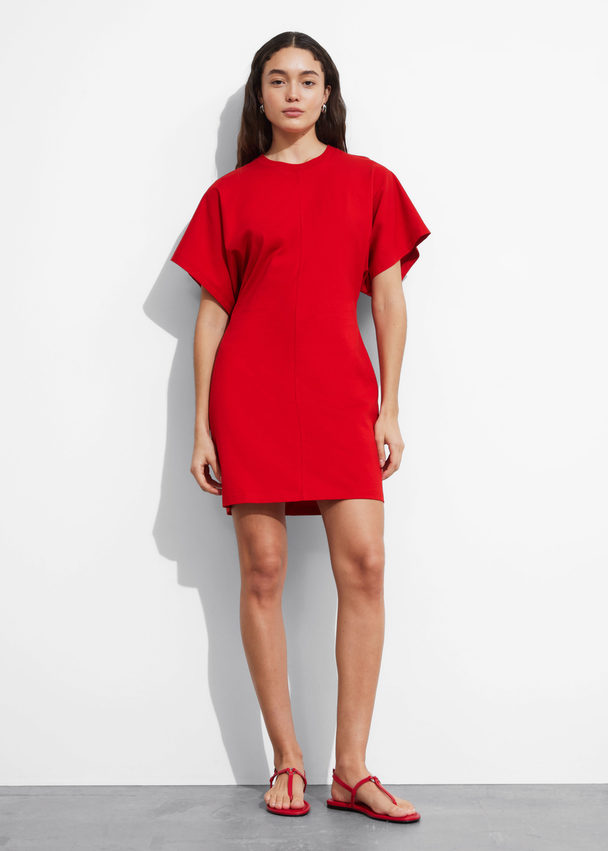 & Other Stories Jersey Mini Dress Red