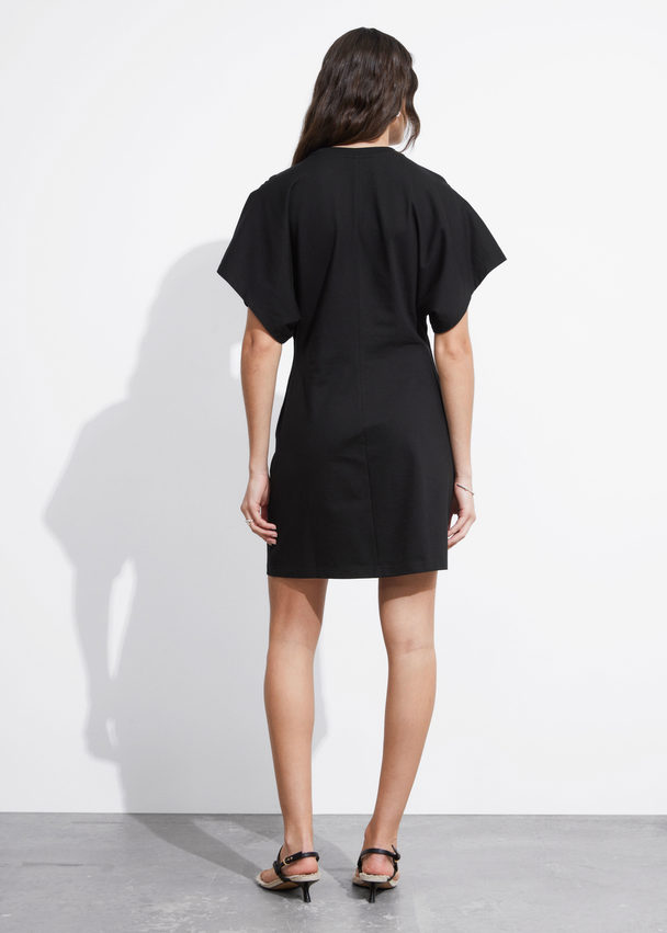 & Other Stories Jersey Mini Dress Black