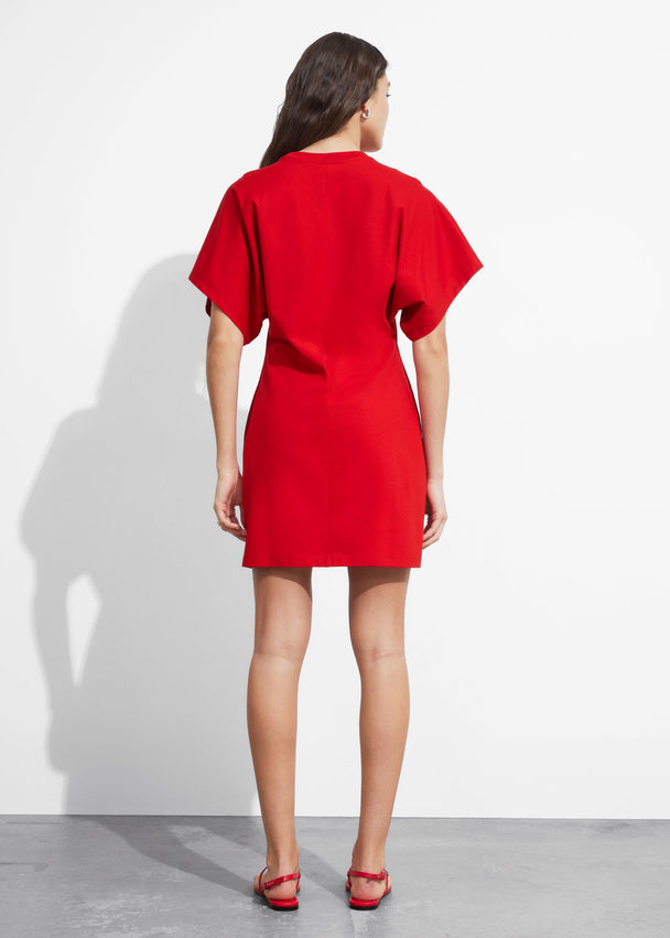 & Other Stories Jersey Mini Dress Red