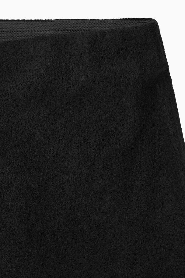 COS Flared Merino Wool Midi Skirt Black