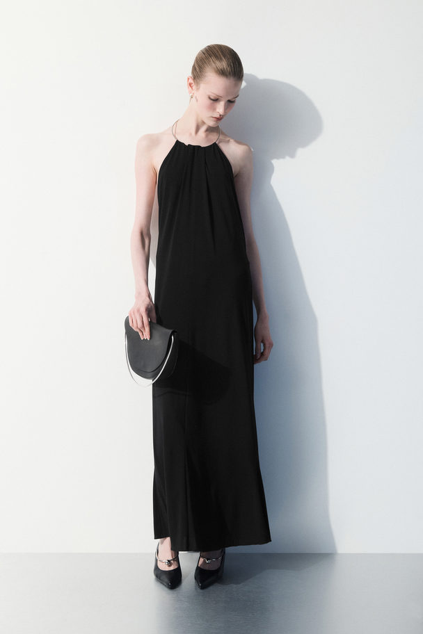 COS The Open-back Necklace Dress Black