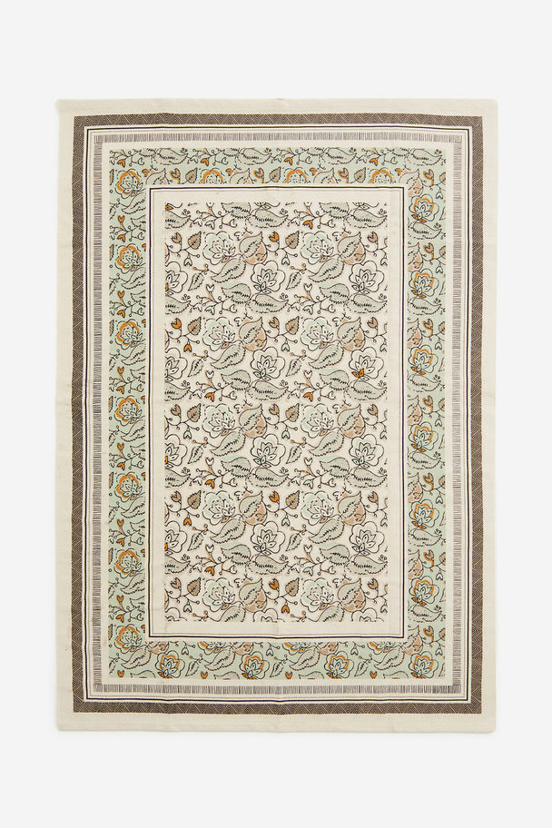 H&M HOME Patterned Cotton Rug Khaki Green/patterned