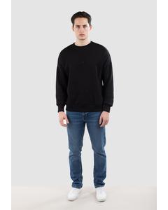 Mick High Collar Drop Shoulder Sweater - All Black