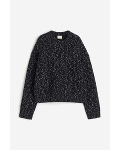 Oversized Wool-blend Jumper Black Marl