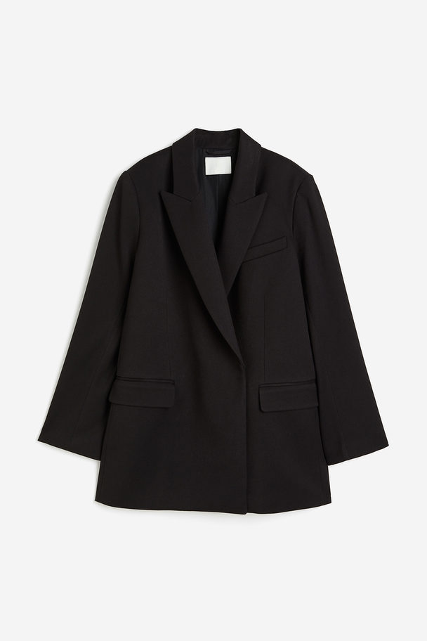 H&M Double-breasted Blazer Black