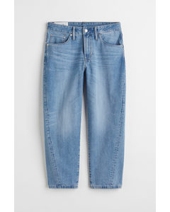 Loose Cropped Jeans Denim Blue