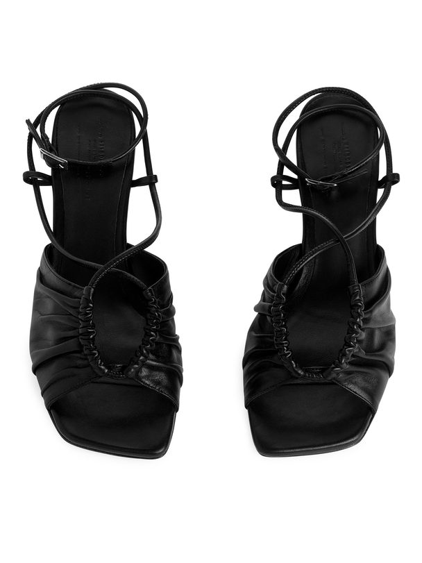 ARKET Heeled Leather Sandals Black