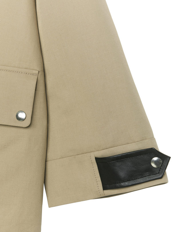 ARKET Maxi Linen-cotton Coat Beige