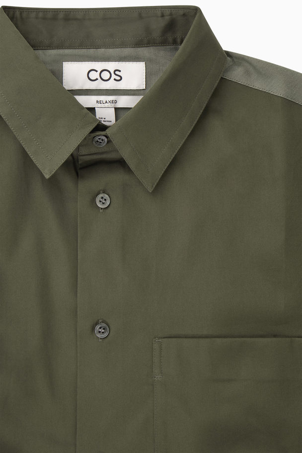 COS Colour-block Tailored Shirt - Relaxed Khaki / Green