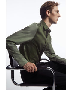 Colour-block Tailored Shirt - Relaxed Khaki / Green