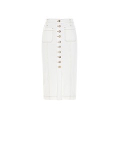Pinko Bruna 1 White Midi-lenght Skirt